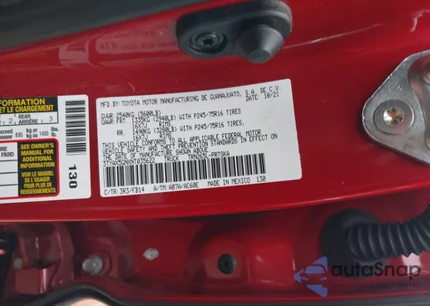 2022 Toyota Tacoma Sr from USA, damaged, VIN 3TYAX5GNXNT035622